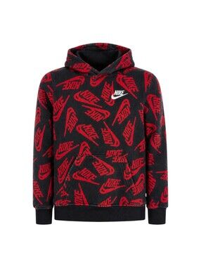 Nike Kids Black Red Hoodie Pullover Sweatshirt Jacket Warm Toddler Boys Size 4T